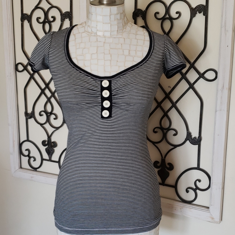 Navy and white top